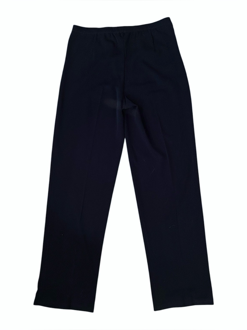 Ming Wang Women’s Size Large Stretchy Solid Dark Navy Blue Knit Pants - Picture 2 of 7